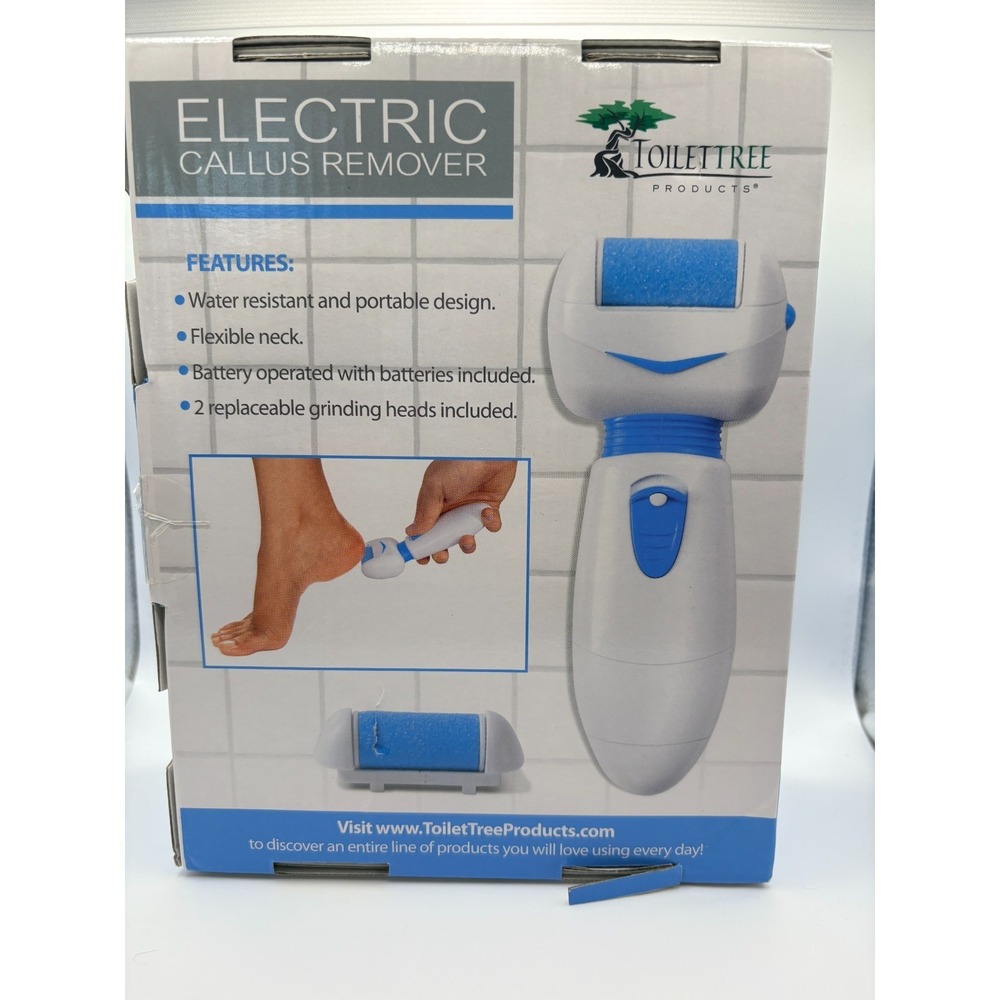 Toilettree Electric Callus Remover, batteries‎ and 2 replacement heads included